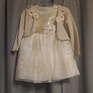 American Princess Gold and Cream Dress